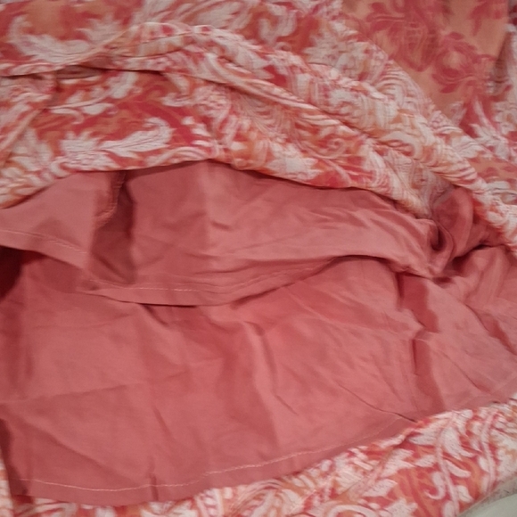 Free People Women's Coral and White Paisley Long Sleeve Dress Size M - Picture 10 of 11